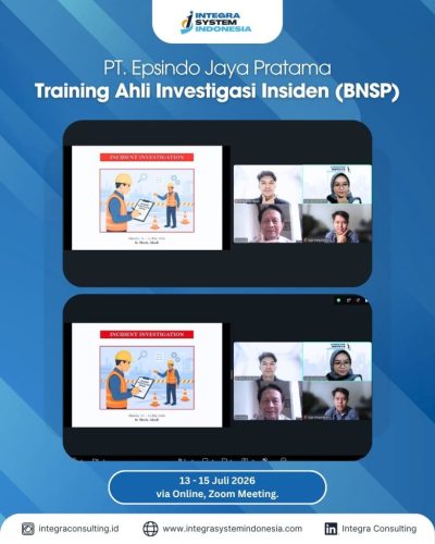 Inhouse Training Ahli Investigasi Insiden PT Epsindo Jaya, Juli 2026 Training Investigasi Insiden